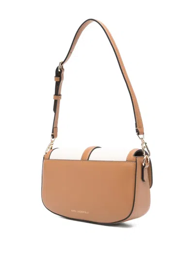 Karl Lagerfeld Leather-trimmed Canvas Shoulder Bag