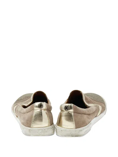 Pre-owned Jimmy Choo Suede Glitter Slip-on Sneakers
