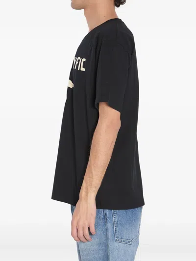 Valentino Crew Neck Graphic Print Short Sleeves T-shirt In Black