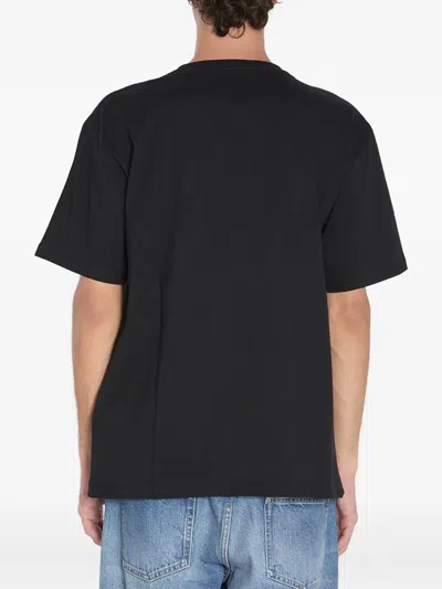 Valentino Crew Neck Graphic Print Short Sleeves T-shirt In Black