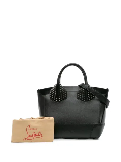 Pre-owned Christian Louboutin 2015-2025 Leather Studded Eloise Top Handle Bag Satchel In Black
