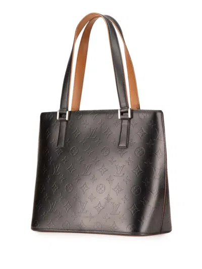 Pre-owned Louis Vuitton 2002 Monogram Mat Stockton Tote Bag In Gray