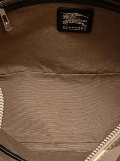 Pre-owned Burberry 2000-2017 Supernova Check Coated Canvas Shoulder Bag In Brown