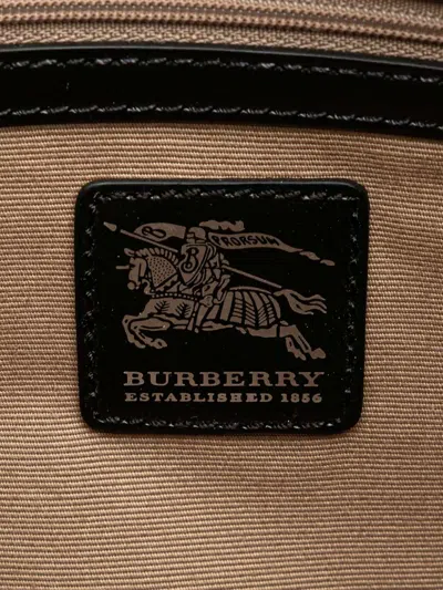 Pre-owned Burberry 2000-2017 Supernova Check Coated Canvas Shoulder Bag In Brown