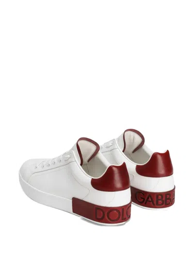Dolce & Gabbana Portofino Logo-debossed Sneakers In White