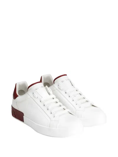 Dolce & Gabbana Portofino Logo-debossed Sneakers In White