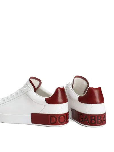 Dolce & Gabbana Portofino Logo-debossed Sneakers In White