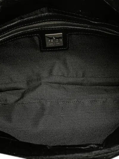 Pre-owned Fendi 20th Century Velvet Shoulder Bag In Black