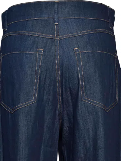 Max Mara Contrast-stitching Jeans In Blue