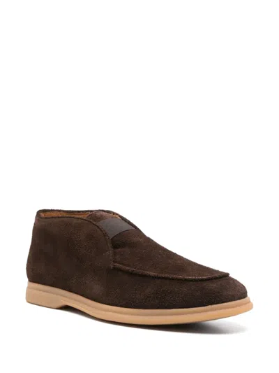 Eleventy Suede Desert Boots In Brown