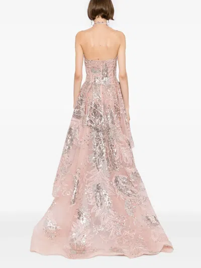 Saiid Kobeisy Embroidered Maxi Dress In Pink