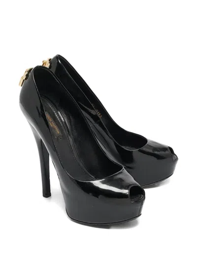 Pre-owned Louis Vuitton 2023 150mm Oh Really! Patent Leather Peep-toe Pumps In Black