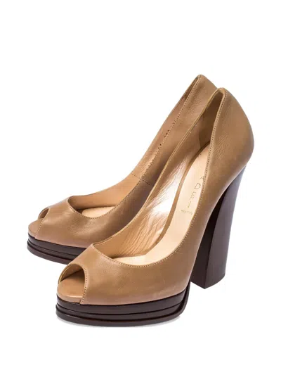 Pre-owned Casadei Vintage  140mm Peep-toe Platform Pumps