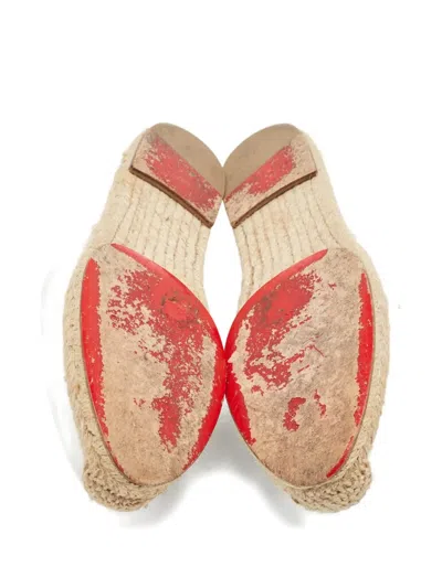 Pre-owned Christian Louboutin 2024 Melides Leather Studded Espadrilles