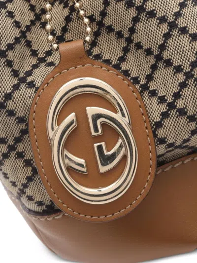 Pre-owned Gucci 2000s Sukey Diamante Handbag In Brown