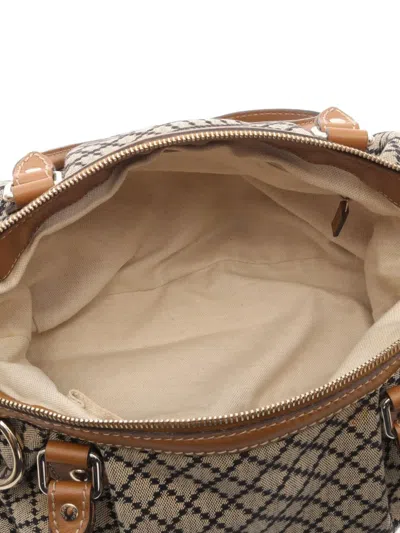 Pre-owned Gucci 2000s Sukey Diamante Handbag In Brown