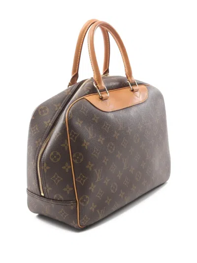 Pre-owned Louis Vuitton 2002 Deauville Bowling Monogram Vanity Bag In Brown