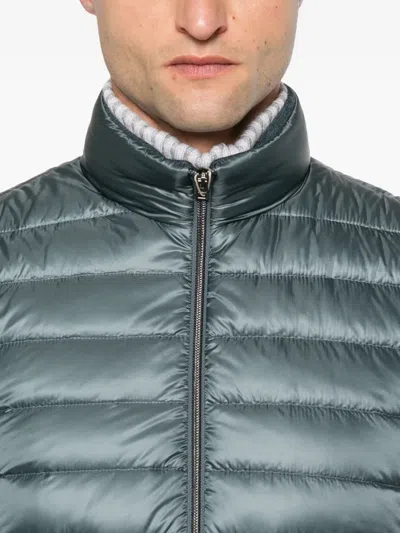 Herno Quilted Sleeveless Vest In Green
