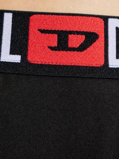 Diesel Gilda-d-core Logo-waistband Pajama Set In Black