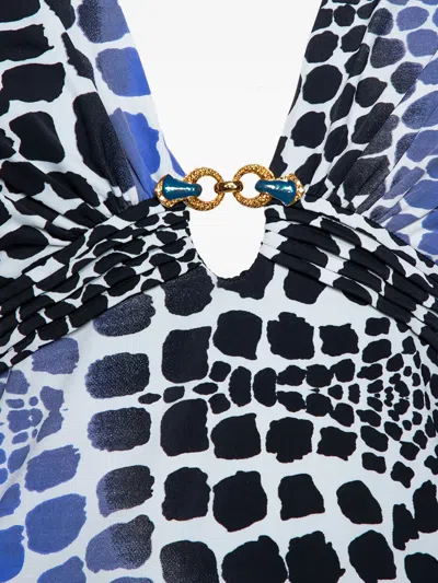 Pre-owned Roberto Cavalli Vintage  Animal-print Plunging-neckline Top