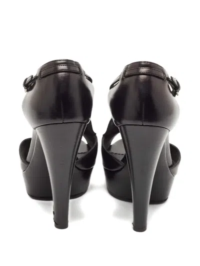 Pre-owned Saint Laurent 140mm Patent-leather Pumps In Black