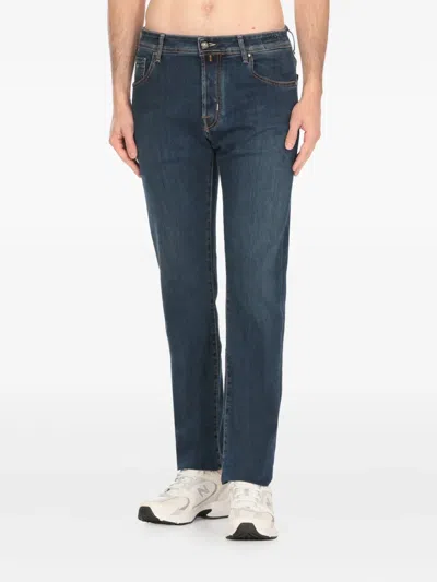 Jacob Cohen Contrast-stitching Jeans In Blue