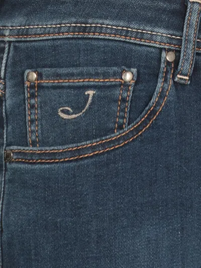 Jacob Cohen Contrast-stitching Jeans In Blue