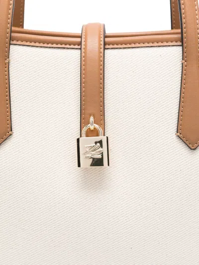 Karl Lagerfeld Padlock Leather-trimmed Tote Bag
