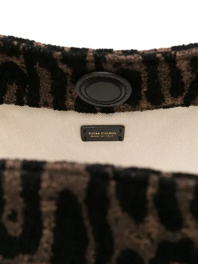 Tom Ford Large Tote Bag In Ocelot Jacquard
