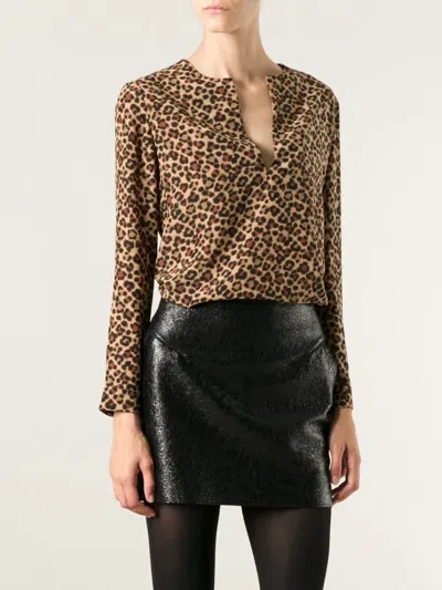 Saint Laurent Leopard Print Blouse