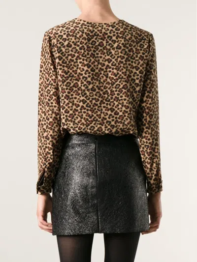 Saint Laurent Leopard Print Blouse