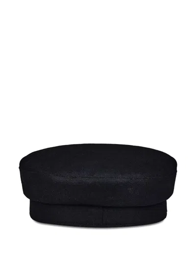 Weekend Max Mara Logo-plaque Beret In Black