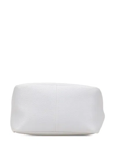 Pre-owned Prada 2013-2025 Vitello Daino Dynamique Hobo Bag In White