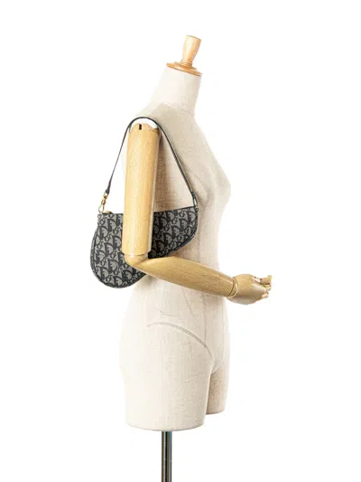 Pre-owned Dior 2004 Mini Issimo Canvas Saddle Pochette Shoulder Bag