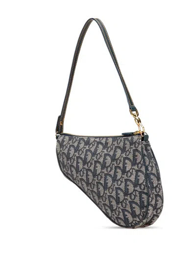 Pre-owned Dior 2004 Mini Issimo Canvas Saddle Pochette Shoulder Bag