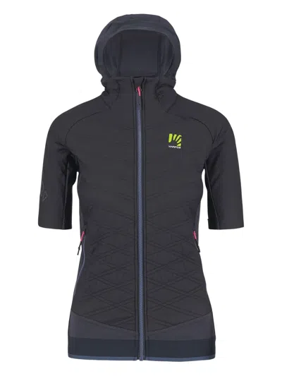 Karpos Alagna Evo W Puffy Short-sleeve Hooded Jacket In Blue