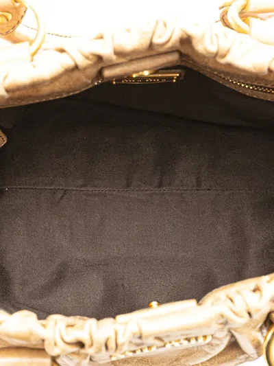 Pre-owned Miu Miu 2010s Vitello Lux Gathered Satchel