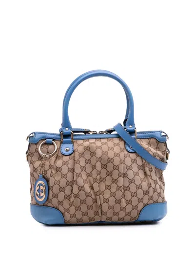 Pre-owned Gucci 2016-2025 Gg Canvas Sukey Satchel