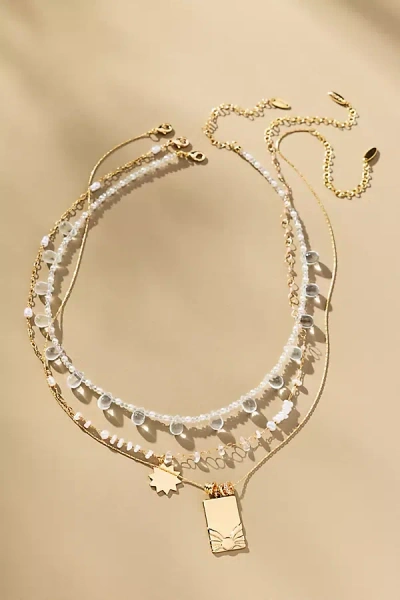 By Anthropologie Shades Of Sea Layered Necklaces: Charm Edition