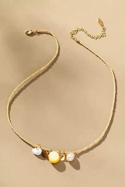 By Anthropologie Thin Rope Chain Multi Charm Necklace