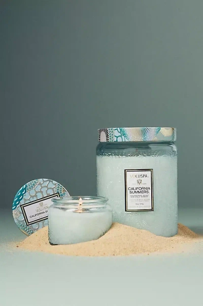 Anthropologie Voluspa Japonica California Summers Glass Jar Candle In Blue