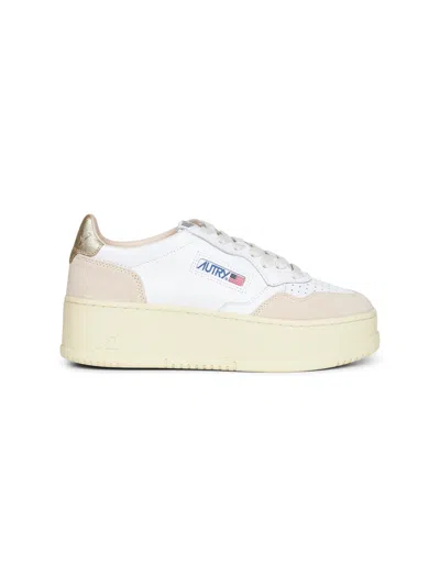 Autry Leather And Suede Medalist Platform Sneakers