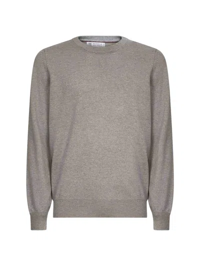 Brunello Cucinelli Clay Cashmere Crewneck Sweater<br/> In Gray