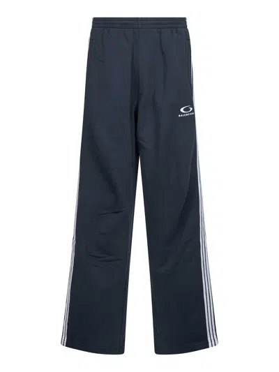 Balenciaga Men Blue Loop Sports Icon Baggy Sweatpants In Blue