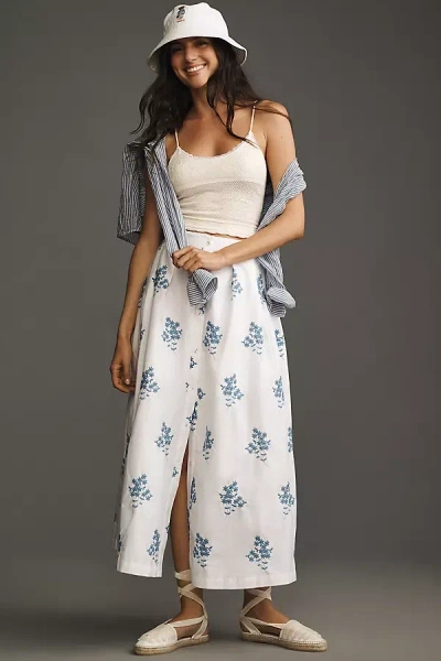 Jacquie The Label Leslie Embroidered Midi Skirt