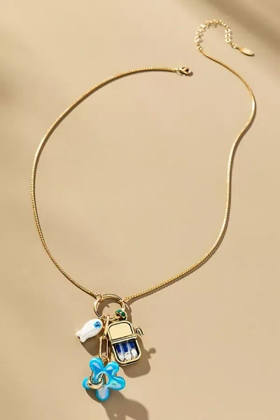 By Anthropologie Thick Chain Charm Cluster Necklace