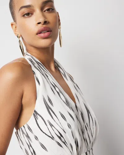 White House Black Market Petite Ikat Print + Lurex Maxi Halter Dress