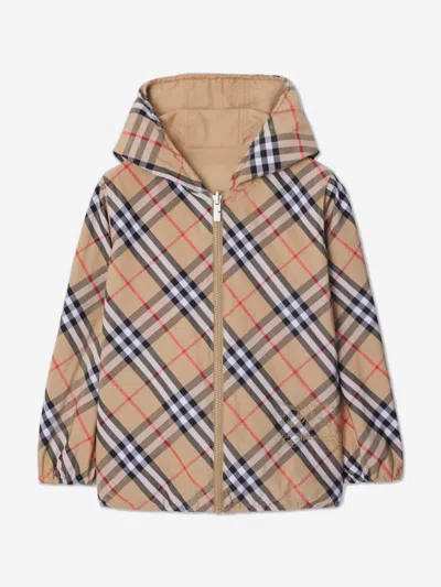 Burberry Boys Rufus Check Reversible Jacket In Multi