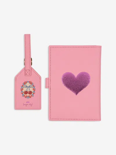 Konges Slojd Girls Cherry  Bow Voyage Travel Set In Pink