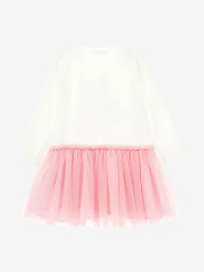 Monnalisa Girls Stitch And Angel Dress In Pink
